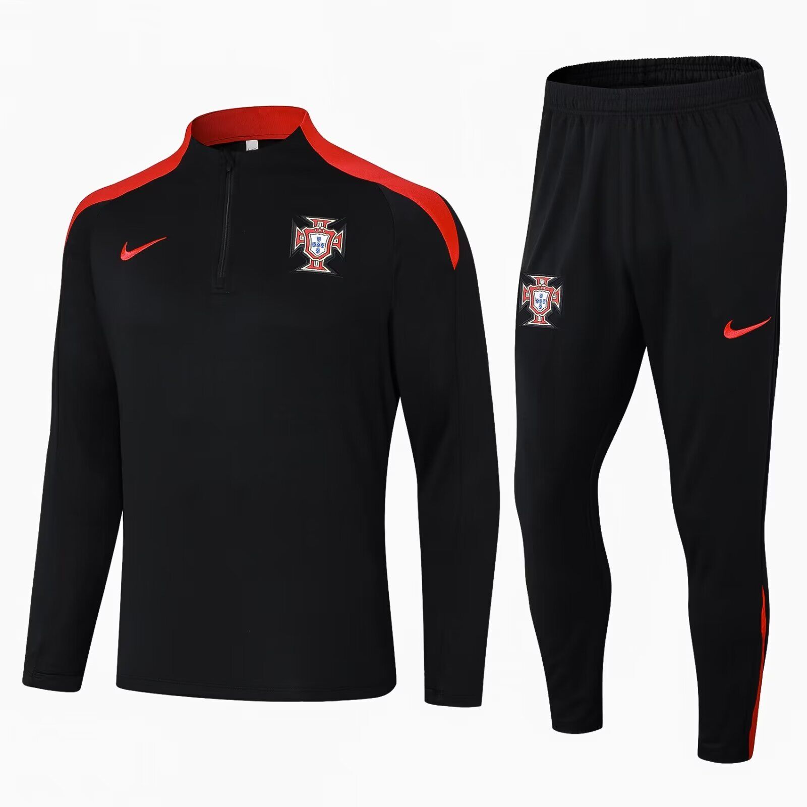 AAA Quality Portugal 24/25 Tracksuit - Black/Red